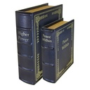 Gilded Spine Two-Volume Book Diversion Safe - Black Faux Leather