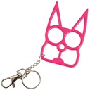 Feline Guardian Impact Defense Keychain - Hot Pink