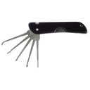 Covert Knurl Keychain Lock Pick Set - Black Alloy