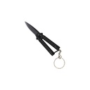 Micro Grid Quick-Flip Keychain Butterfly Knife - Black
