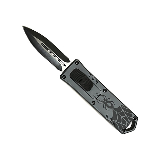 Webstrike Micro Front-Switch OTF Knife - Gray Spider Web