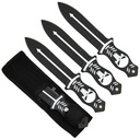 Skull Requiem Balanced Throwing Knife Set - Black & Silver