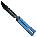 Channel Flow Ball-Bearing Butterfly Knife Trainer - Blue Aluminum