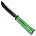 Stealth Slot Bearing-Glide Butterfly Knife - Green Aluminum