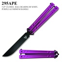 Violet Vector Ball-Bearing Butterfly Knife - Purple Aluminum
