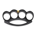 Noir Signet Belt-Buckle Brass Knuckles - Black/Gold