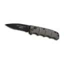 Tactical Groove Precision Mini Automatic Knife - Gray Aluminum