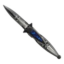 Midnight Web Dazzle Assisted Opening Knife - Black with Blue