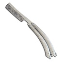 Silver Scroll Razor Butterfly Knife - Polished Steel